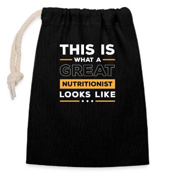 Nutrition Santé Gym Objectif - Sac cadeau en coton avec cordon (14 x 20 cm) - noir - Devant