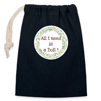 All I need - Sac cadeau en coton avec cordon (14 x 20 cm) - bleu marine - Devant