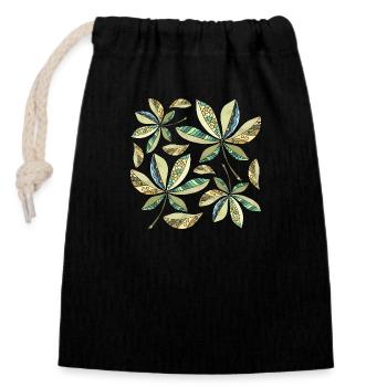 List - Closable cotton gift bag (14x20cm) - black - Front