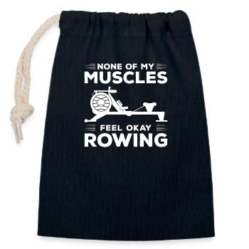 Aviron, Entraînement, Sports nautiques - Sac cadeau en coton avec cordon (14 x 20 cm) - bleu marine - Devant