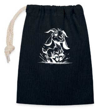 Baby Ziege hüpfendes Geißlein Bleistift Skizze - Verschließbarer Geschenkbeutel aus Baumwolle (14x20cm) - Navy - Vorne
