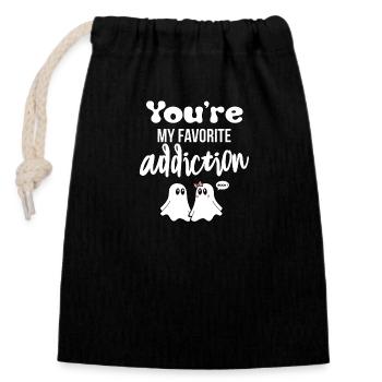 T-shirts avec des phrases amusantes - Ghosts 09 - Sac cadeau en coton avec cordon (14 x 20 cm) - noir - Devant