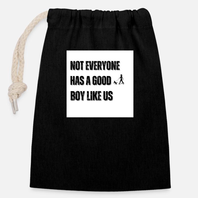 Good Boy - Closable cotton gift bag (14x20cm) - black