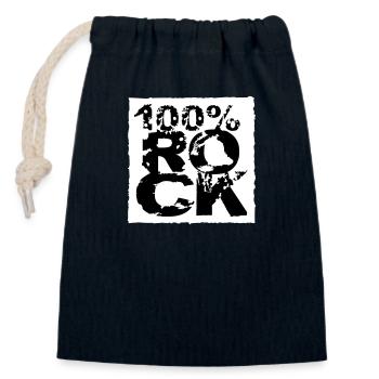 100 % Prozent Rock Heavy Metal Musik Text Logo Fun - Verschließbarer Geschenkbeutel aus Baumwolle (14x20cm) - Navy - Vorne