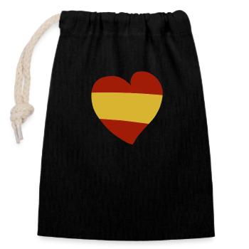 Espagne Cœur - Sac cadeau en coton avec cordon (14 x 20 cm) - noir - Devant