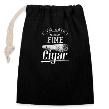 Smokers Hobby Smoke Enjoyment - Closable cotton gift bag (14x20cm) - black - Front