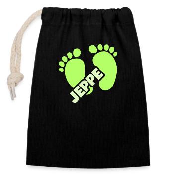 Birth Jeppe - Closable cotton gift bag (14x20cm) - black - Front