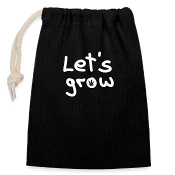 Cultivons - Sac cadeau en coton avec cordon (14 x 20 cm) - noir - Devant