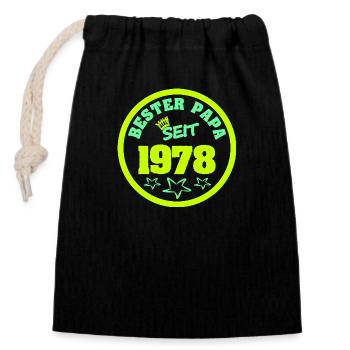 Père 1978 - Sac cadeau en coton avec cordon (14 x 20 cm) - noir - Devant