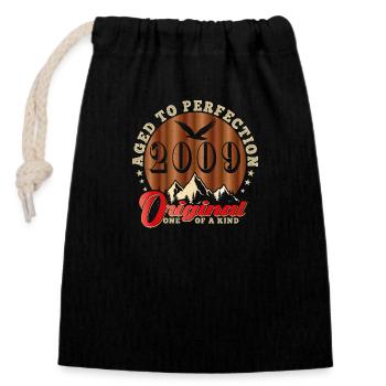 Iconic 2009 Anniversary - Closable cotton gift bag (14x20cm) - black - Front
