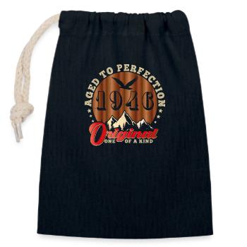 Iconic 1946 Anniversary - Closable cotton gift bag (14x20cm) - navy - Front