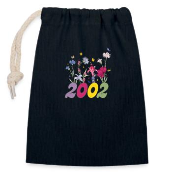 Year of birth 2000 wildflowers - Closable cotton gift bag (14x20cm) - navy - Front