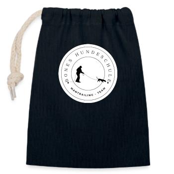Bones Hundeschule Mantrailing Team - Verschließbarer Geschenkbeutel aus Baumwolle (14x20cm) - Navy - Vorne