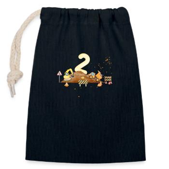 2nd anniversary construction site - Closable cotton gift bag (14x20cm) - navy - Front