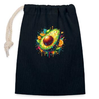 Avocado- und Zitrusfarbe zum Gießen - Verschließbarer Geschenkbeutel aus Baumwolle (14x20cm) - Navy - Vorne