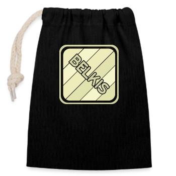 Belkis comme prénom de fille - Sac cadeau en coton avec cordon (14 x 20 cm) - noir - Devant