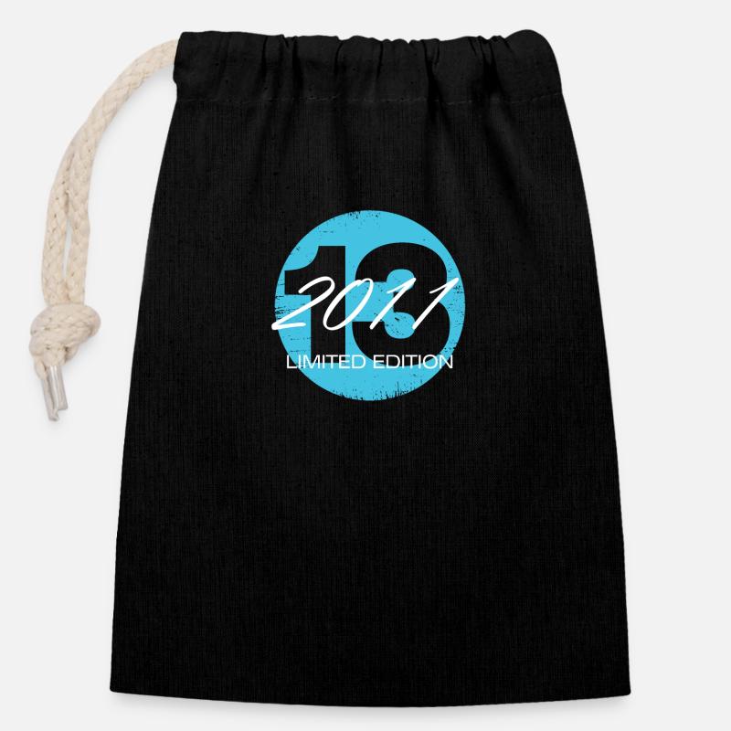 13 ans d’âge Edition Limitée - Sac cadeau en coton avec cordon (14 x 20 cm) - noir