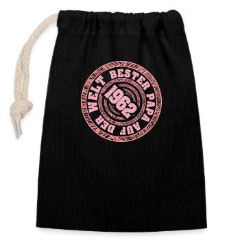 1962 - Closable cotton gift bag (14x20cm) - black - Front