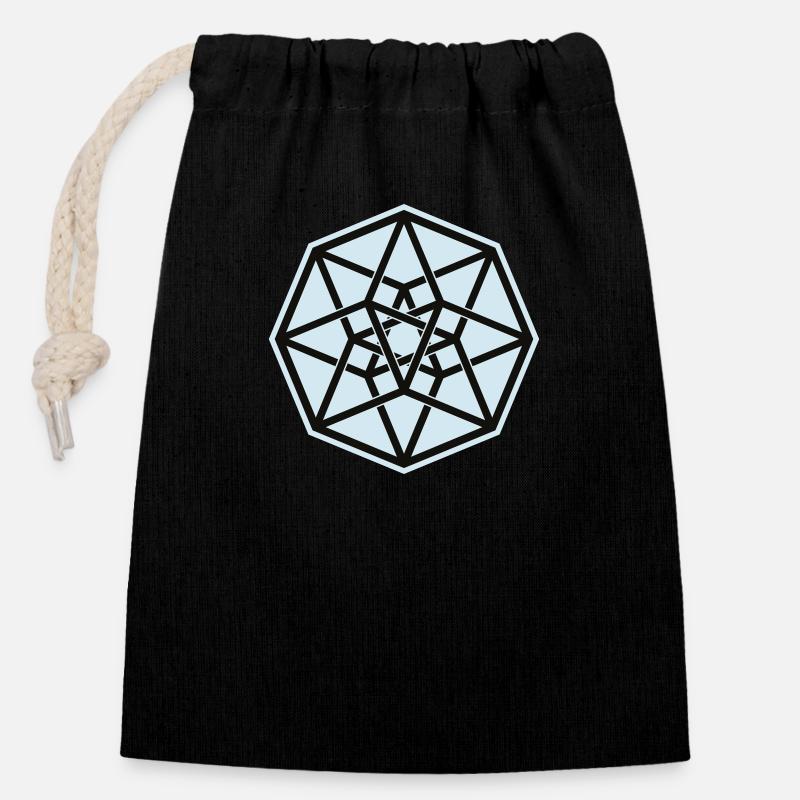 Le Tesseract - Inverser - Sac cadeau en coton avec cordon (14 x 20 cm) - noir