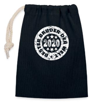 Jahrgang 2020 - Verschließbarer Geschenkbeutel aus Baumwolle (14x20cm) - Navy - Vorne