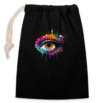 Funky Eye - Closable cotton gift bag (14x20cm) - black - Front