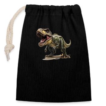 Die Saurier-Art Tyrannosaurus Rex - Verschließbarer Geschenkbeutel aus Baumwolle (14x20cm) - Schwarz - Vorne