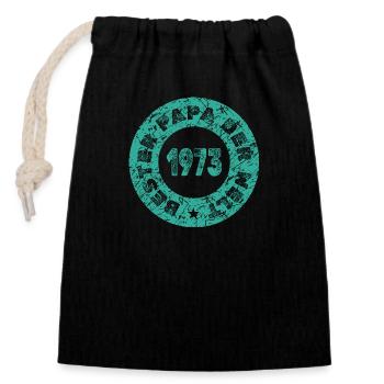 1973 - Closable cotton gift bag (14x20cm) - black - Front