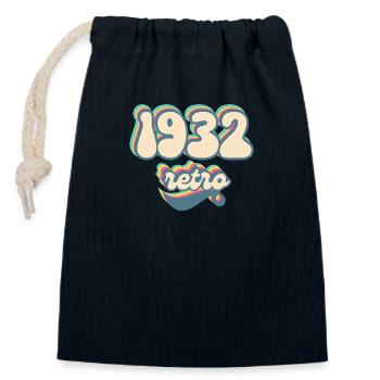 1932 Retro Gift Idea - Closable cotton gift bag (14x20cm) - navy - Front