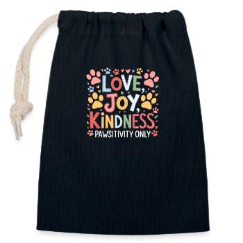 Pawsitivity Only - Closable cotton gift bag (14x20cm) - navy - Front