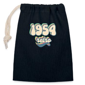 1954 Retro Gift Idea - Closable cotton gift bag (14x20cm) - navy - Front