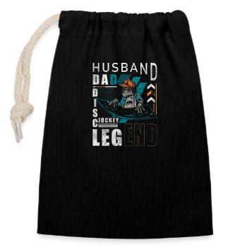 Disc jockey celebrations - Closable cotton gift bag (14x20cm) - black - Front