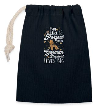 Dog Paw École de chiens - Sac cadeau en coton avec cordon (14 x 20 cm) - bleu marine - Devant