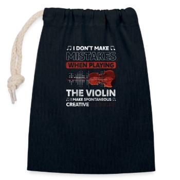 Violin Instrument Violin Player Exercise - Closable cotton gift bag (14x20cm) - navy - Front