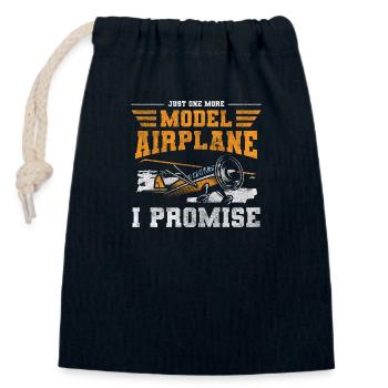 Airplane Hobby Aviator Flight - Closable cotton gift bag (14x20cm) - navy - Front