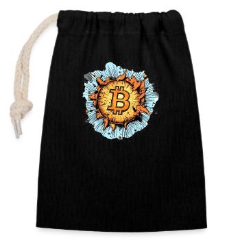 Bitcoin Boom : La puissance explosive de la crypto ! - Sac cadeau en coton avec cordon (14 x 20 cm) - noir - Devant