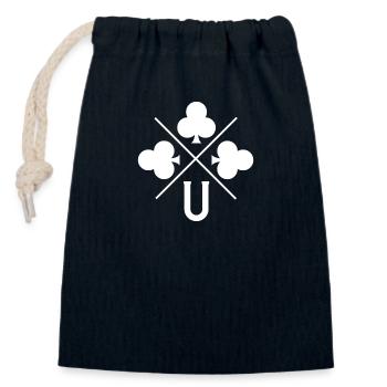Glücksklee-Brief - Verschließbarer Geschenkbeutel aus Baumwolle (14x20cm) - Navy - Vorne