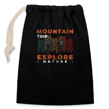 Grimpeur Randonneur Alpes Corde - Sac cadeau en coton avec cordon (14 x 20 cm) - noir - Devant