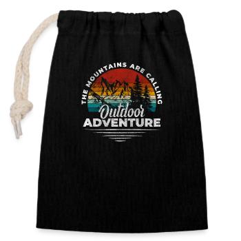Grimpeur Nature Homme Alpes - Sac cadeau en coton avec cordon (14 x 20 cm) - noir - Devant