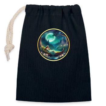 Dream of a Night in Autumn - Closable cotton gift bag (14x20cm) - navy - Front