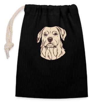 Propriétaire de chien Chiot Chien École Amoureux des chiens - Sac cadeau en coton avec cordon (14 x 20 cm) - noir - Devant
