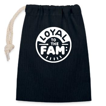 Loyal to the Fam - Closable cotton gift bag (14x20cm) - navy - Front