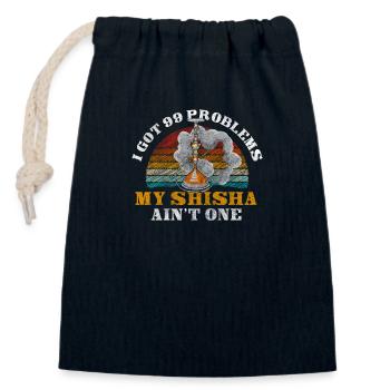 Hookah Kohle Blubbern - Verschließbarer Geschenkbeutel aus Baumwolle (14x20cm) - Navy - Vorne