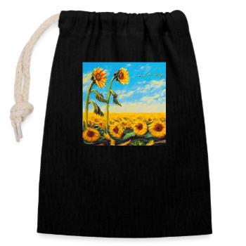 Sunflowers - Closable cotton gift bag (14x20cm) - black - Front