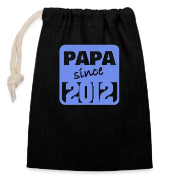 Papa 2012 - Sac cadeau en coton avec cordon (14 x 20 cm) - noir - Devant