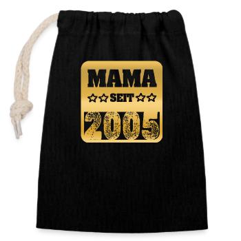 Mother 2005 - Closable cotton gift bag (14x20cm) - black - Front