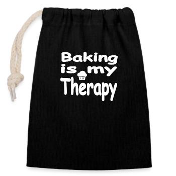 Bake - Closable cotton gift bag (14x20cm) - black - Front