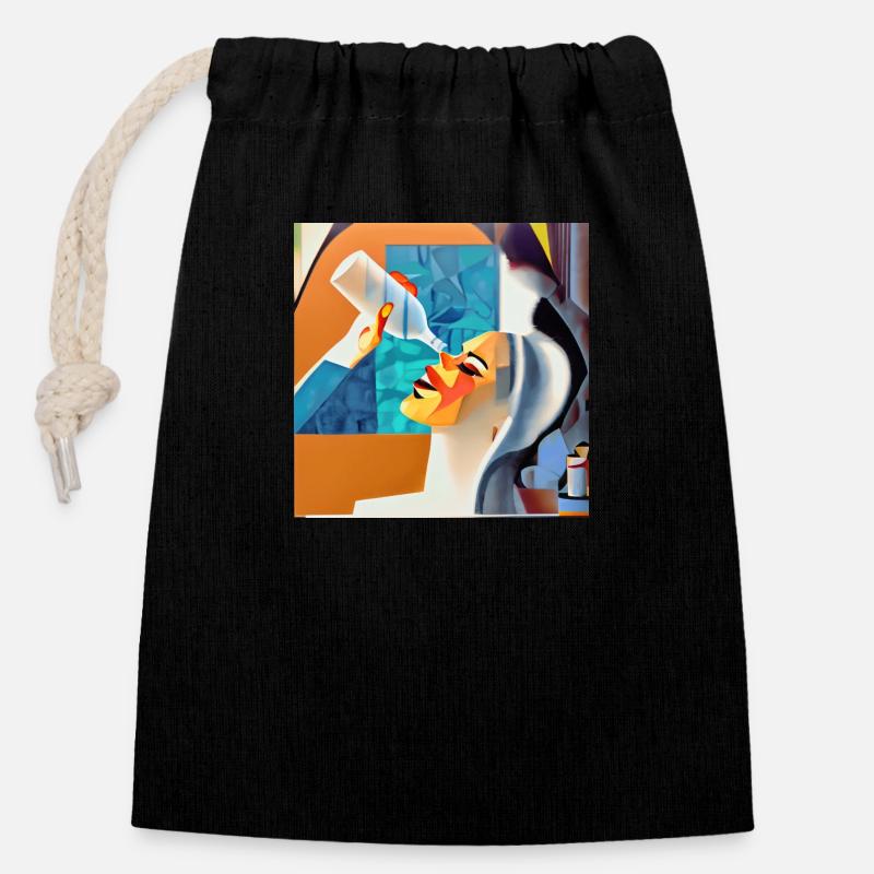 Déjà vide ? - Sac cadeau en coton avec cordon (14 x 20 cm) - noir