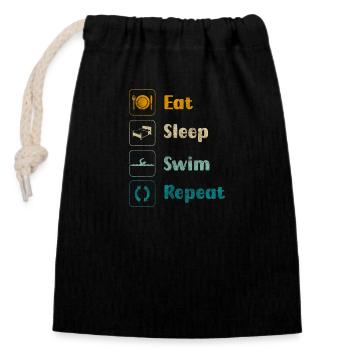 Natation Brasse - Sac cadeau en coton avec cordon (14 x 20 cm) - noir - Devant