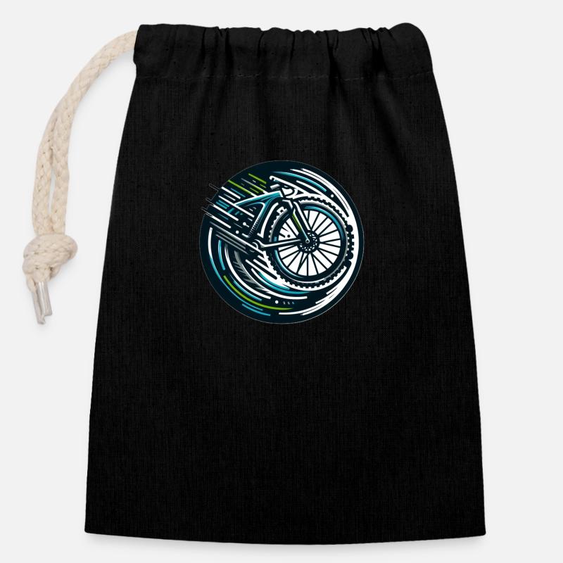 A logo for cyclists - Closable cotton gift bag (14x20cm) - black