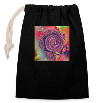 Motifs abstraits avec différentes couleurs - Sac cadeau en coton avec cordon (14 x 20 cm) - noir - Devant